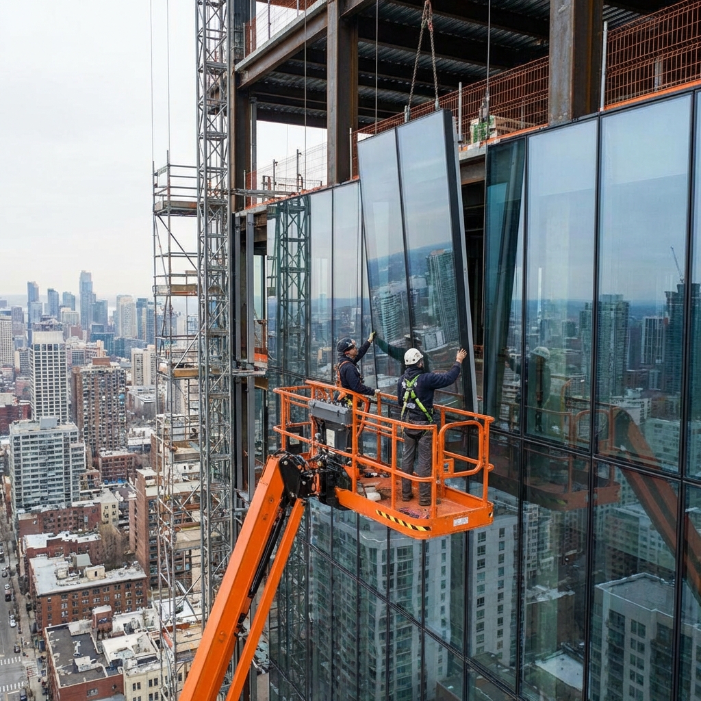 İnşaat Projesi - Cam Cephe Montajı